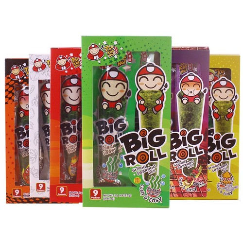 Thailand Imported Internet Celebrity Snack, Boss's Little Guys, Slightly Sweet and Crispy Seaweed Sheet Rolls, Classic Original Flavor Boxed 27g