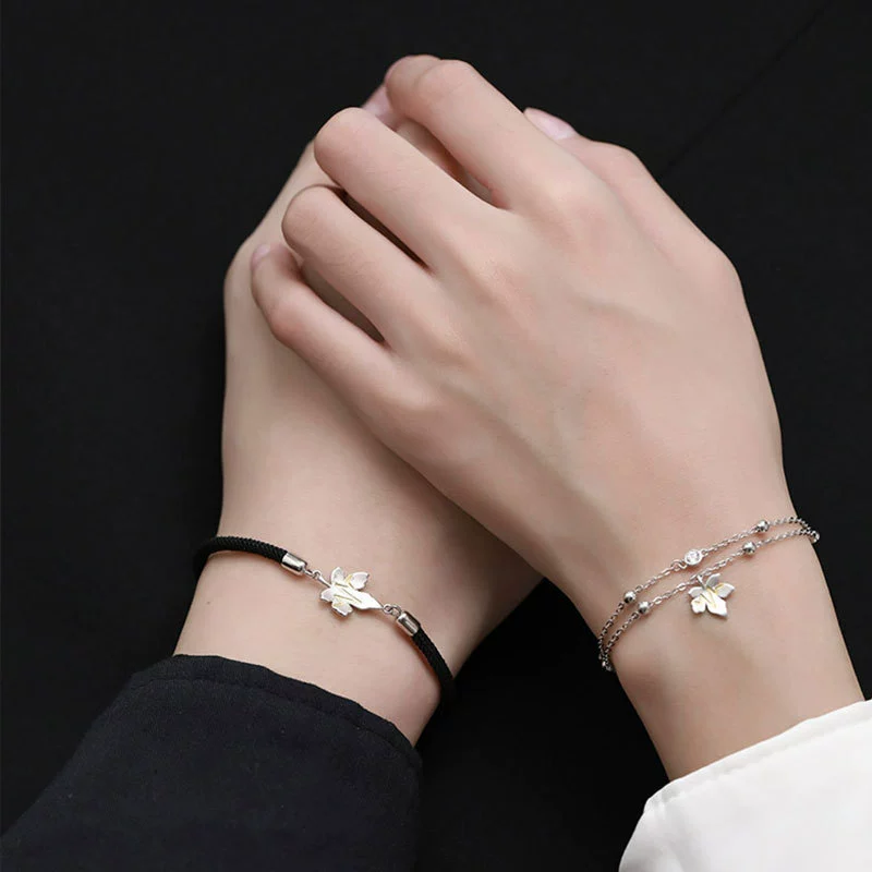 Maple leaf for beloved, bracelet, chain, silver 925 sample