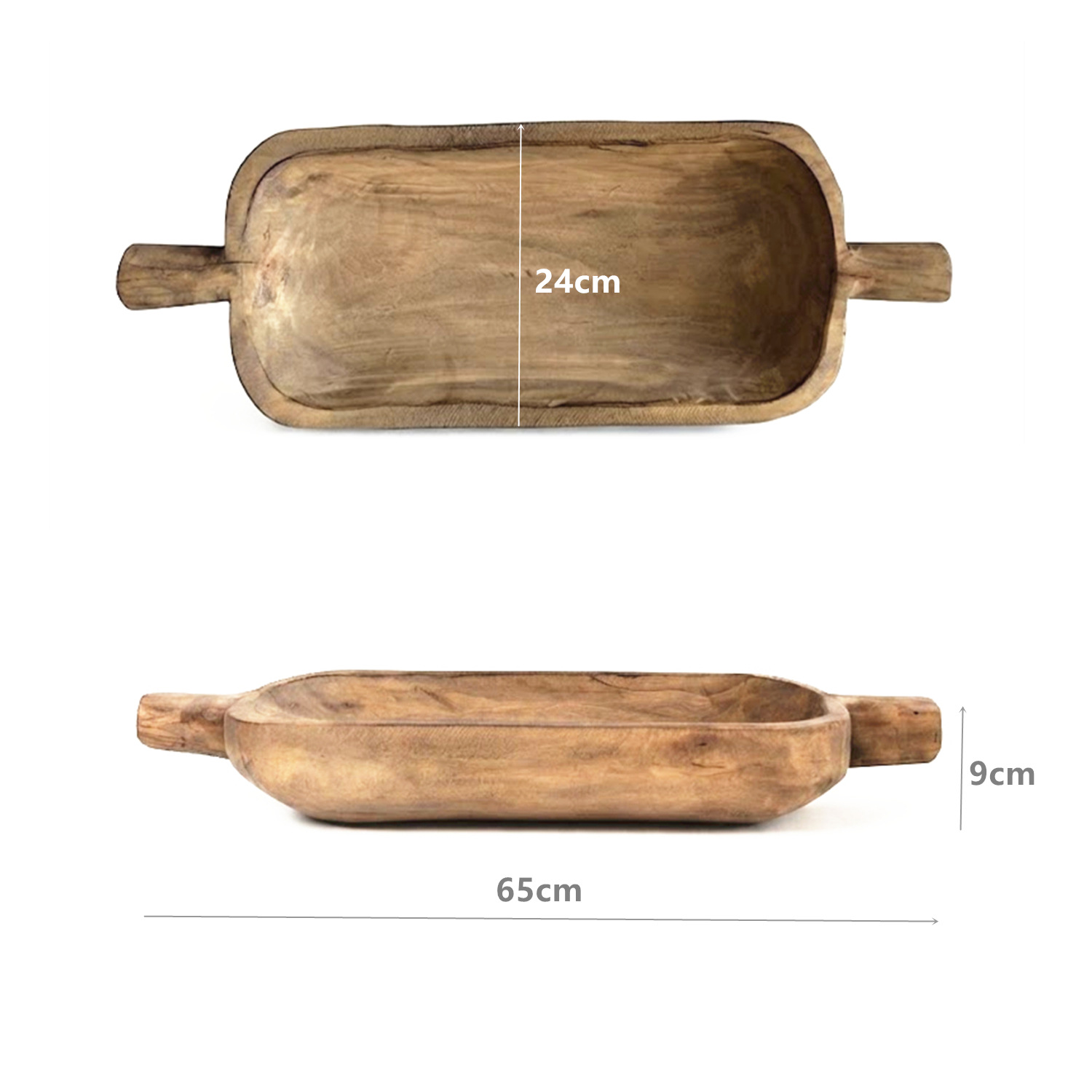Bandeja de madera hecha a mano para servir bocadillos y frutas, decoración de escritorio para el hogar, estilo wabi-sabi.