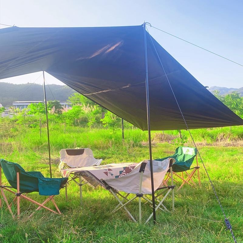 Outdoor exposure full shading black glue car edge canopy side car tail canopy tent self-driving travel car awning windproof