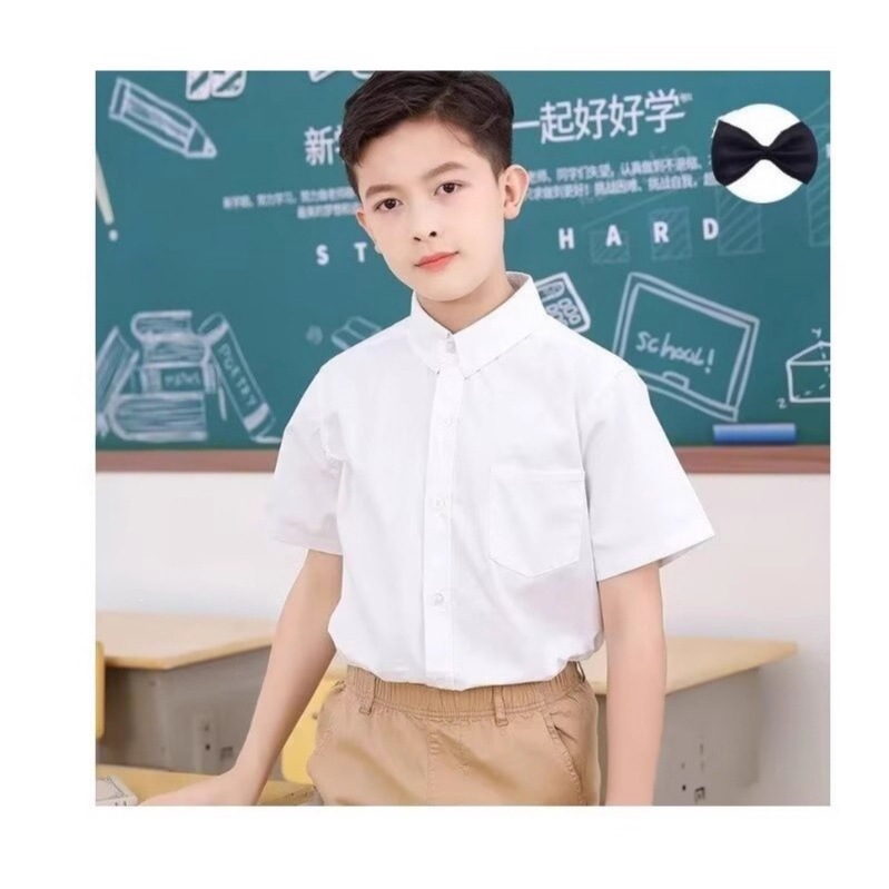 Camisas blancas para niños uniformes escolares de camisas blancas de manga corta para niños chaqueta de verano de media manga