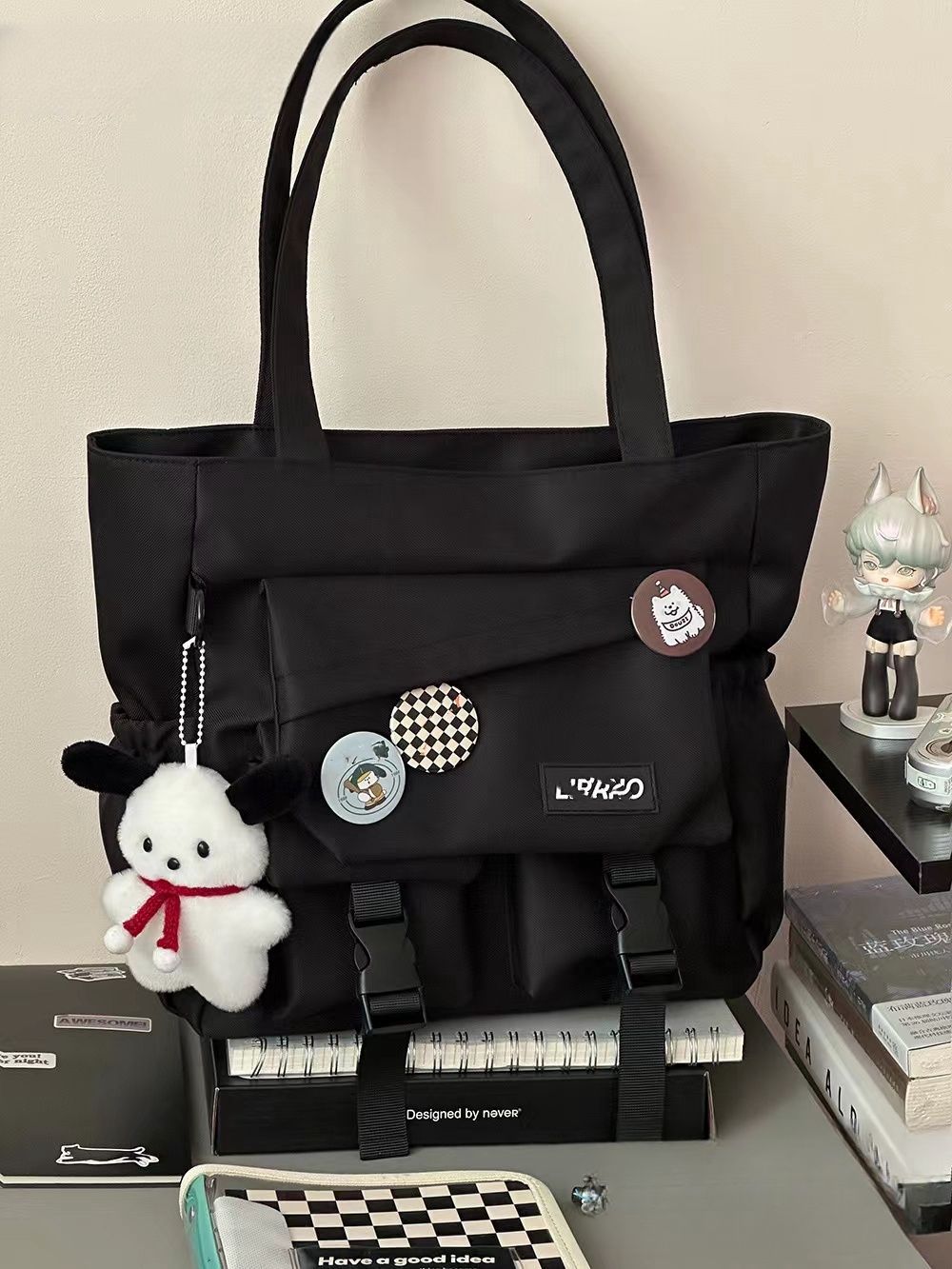 Japanese-style simple and versatile single-shoulder bag, soft girl handbag, student large-capacity tote bag for class commuting, girls undefined