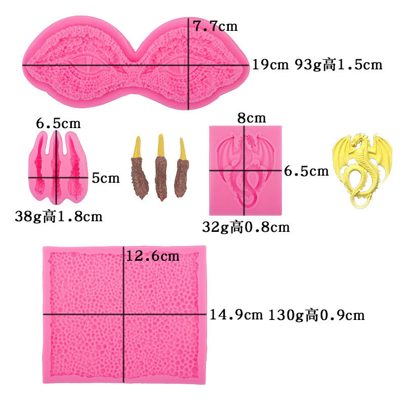 Halloween dragón decoración dragón ojo dragón garra escala molde de silicona suave cerámica fondant pastel de arcilla epoxi decoración de yeso