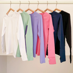 lulu's same classic 2.0 seamless T women's knitted sports long-sleeved T slim-fit Pilates sports fitness wear winter