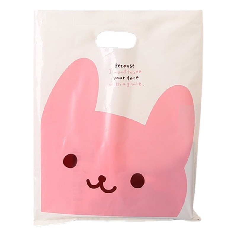 En stock bolso de plástico bolsa de embalaje de dibujos animados tienda de ropa bolsa de ropa para niños regalo de compras bolsa de plástico image 1