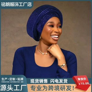 新款时尚简约纯色千千叶三层海绵纯色女士盖头帽