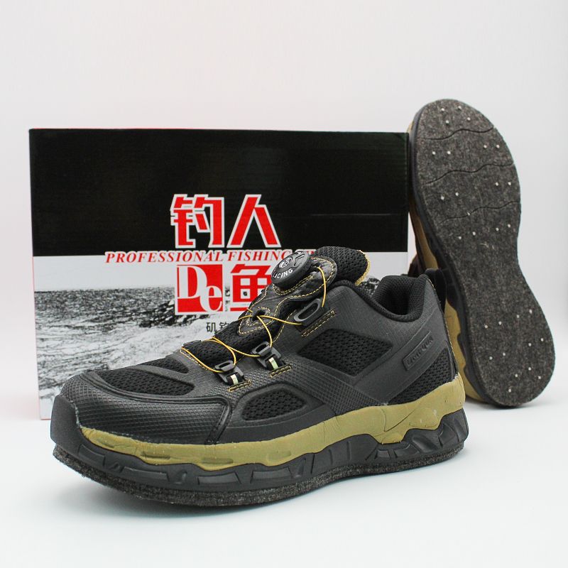 Men's Outdoor Fishing Shoes, Rock Fishing Shoes, Felt-Soled Reef Shoes, Waterproof, Non-Slip, Wear-Resistant, Lure Fishing Steel Spike Shoes