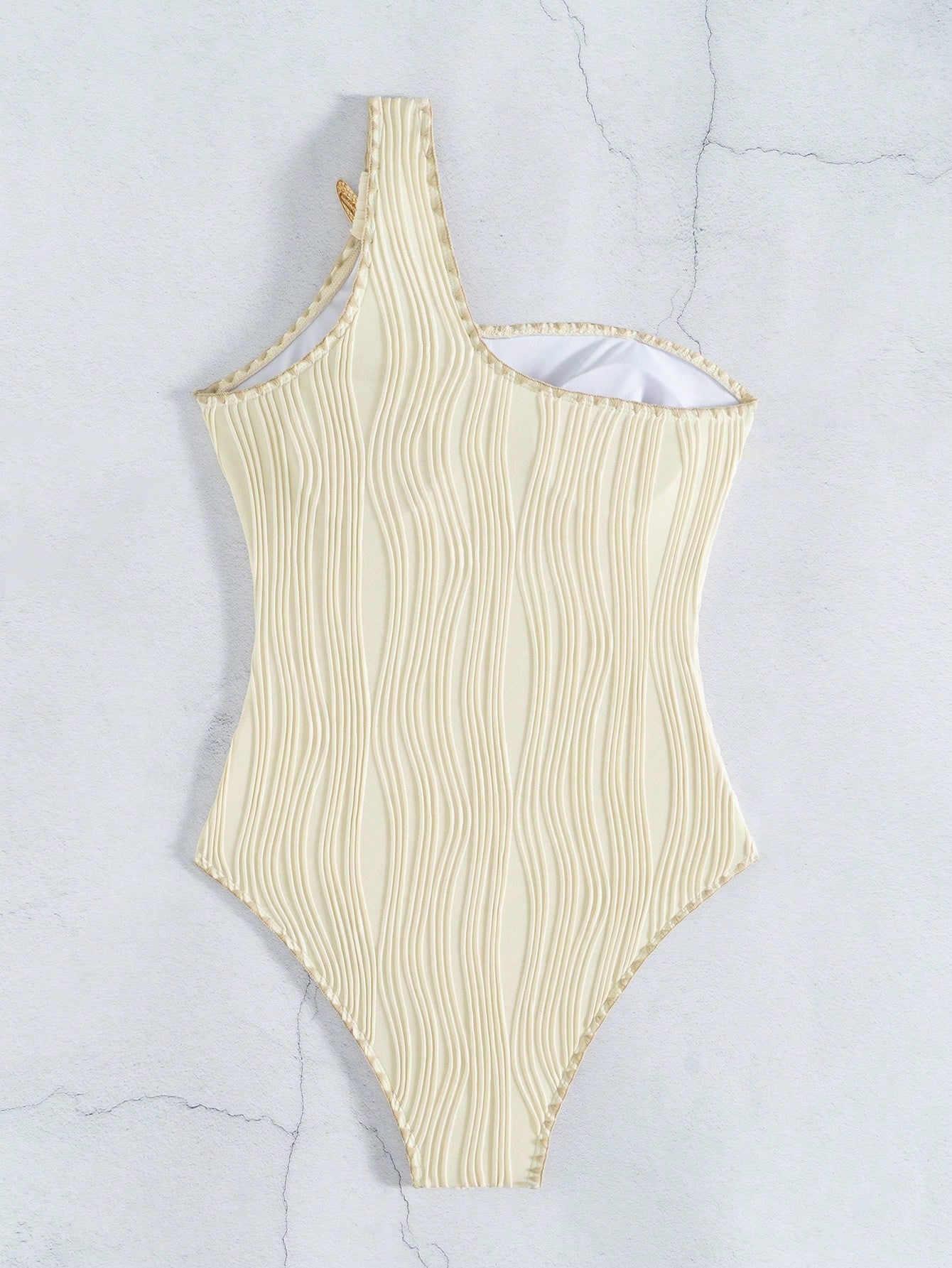Damenbekleidung, schmal geschnittener, hochwertiger, sexy Einteiler-Bikini mit Triangel-Schnitt und Blumenverzierung, schnelltrocknendes Polyester, dezente Bedeckung_voghion.com