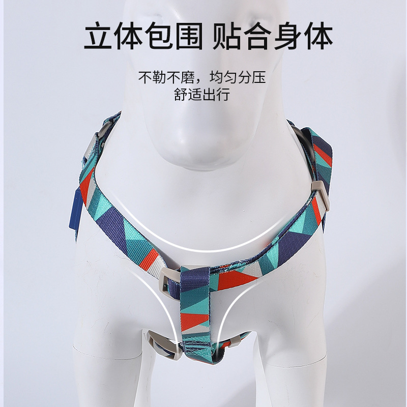 Correa de perro directa de fábrica anti-mordida mascota pecho Correa impresa poliéster perro correa de perro ajustable correa de perro al por mayor