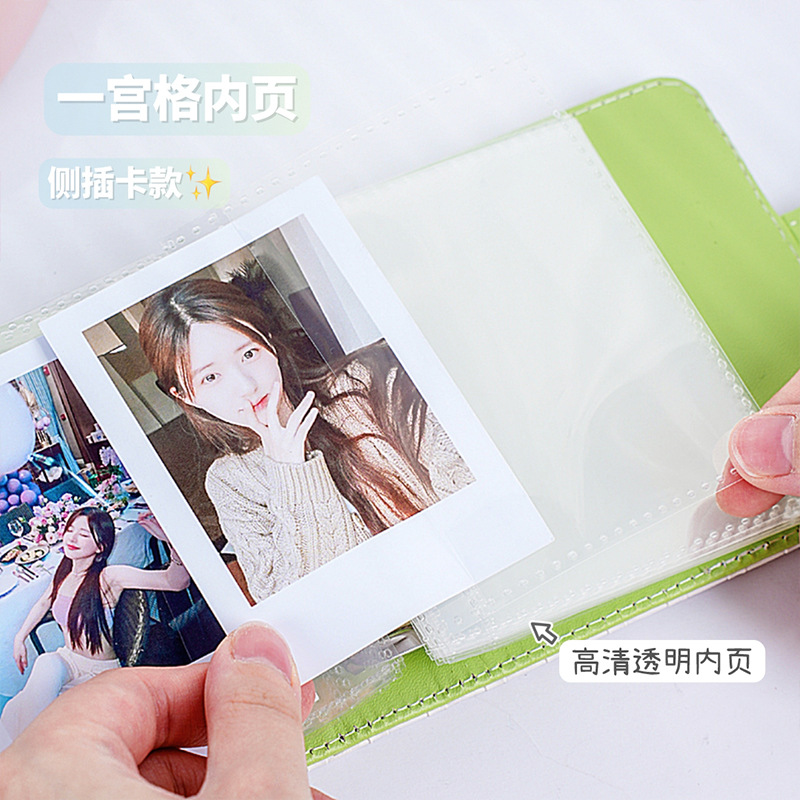 Nuevo álbum de tarjetas de cuadrícula de palacio de cuadros tejidos de estilo simple Álbum de fotos Polaroid de 3 pulgadas Álbum de almacenamiento de álbumes de ídolos