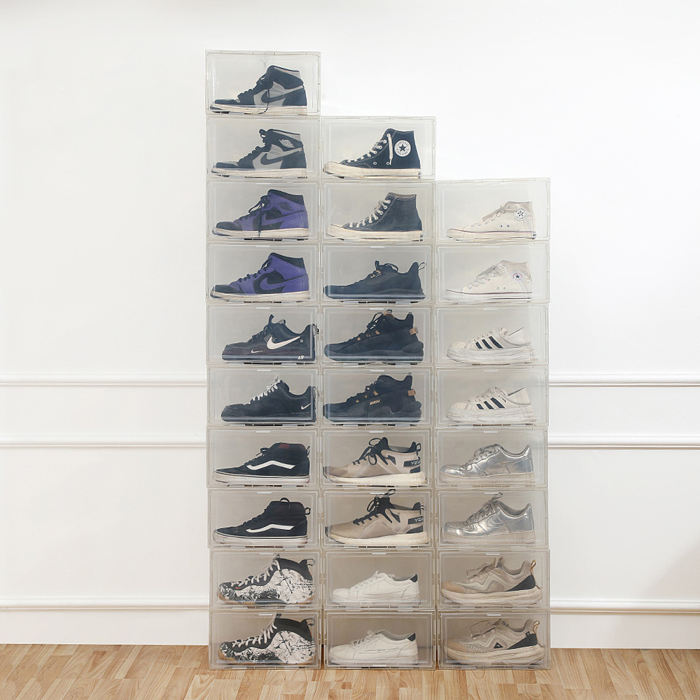 简易安装宿舍鞋盒加厚pp塑料男女通用家用卧室收纳盒球鞋防尘鞋柜