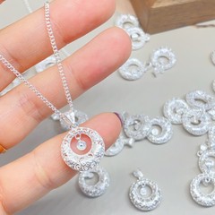銀佳銀装飾足銀990花糸透かし彫り霊動平安ボタンペンダントファッションファッション逸品現物一