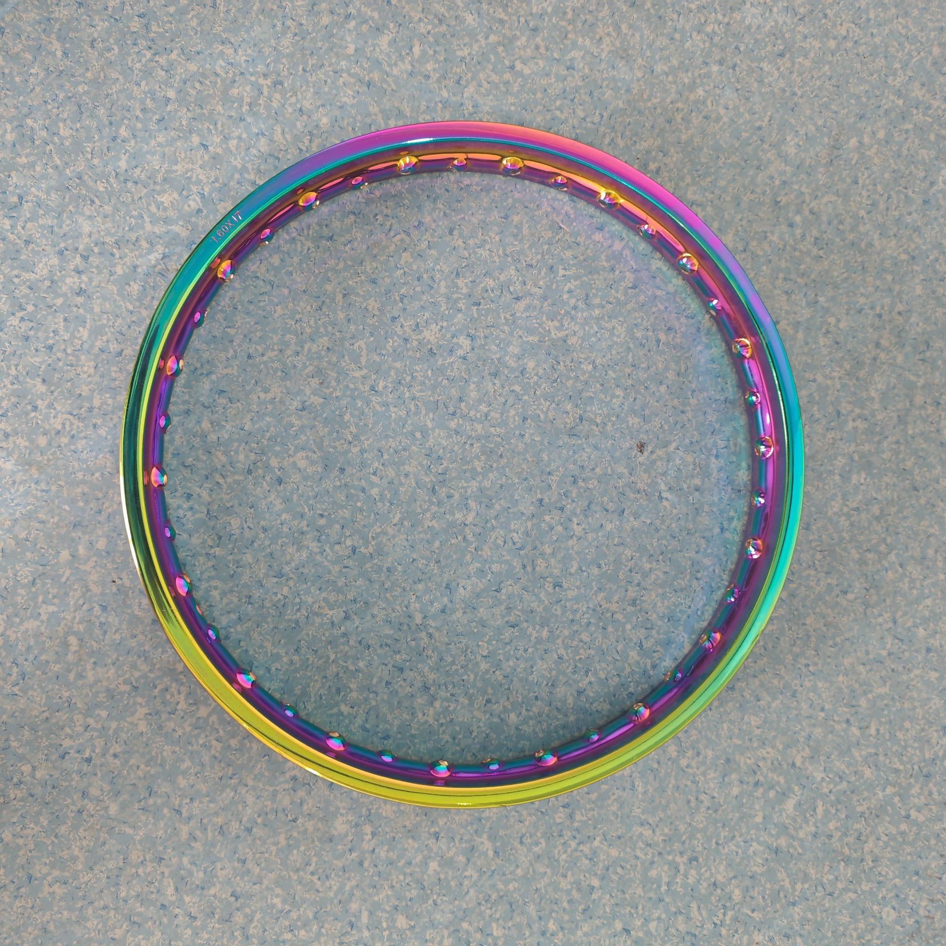 Motorcycle Colorful PVD Steel Rims, Iridescent Vacuum Coated Spoke Wheels, Customized Colorful Rims for Personalized Modification, Cross-Border