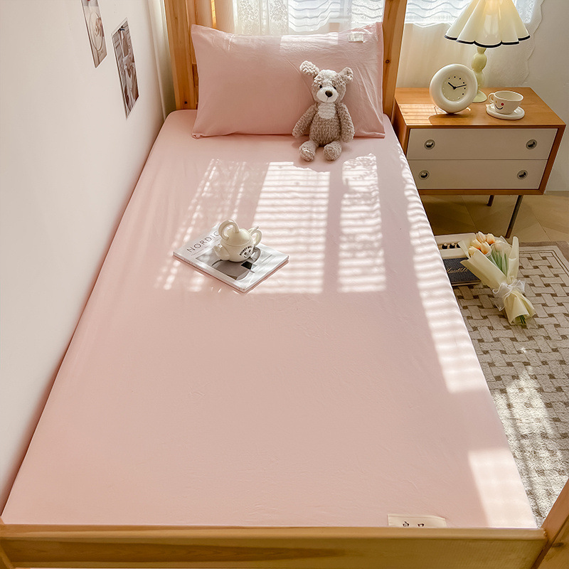 Juego de Sábanas de Algodón para Dormitorio Estudiantil, Protector de Colchón de Algodón Puro Nuevo 2024, Juego de Tres Piezas, Cubrecama