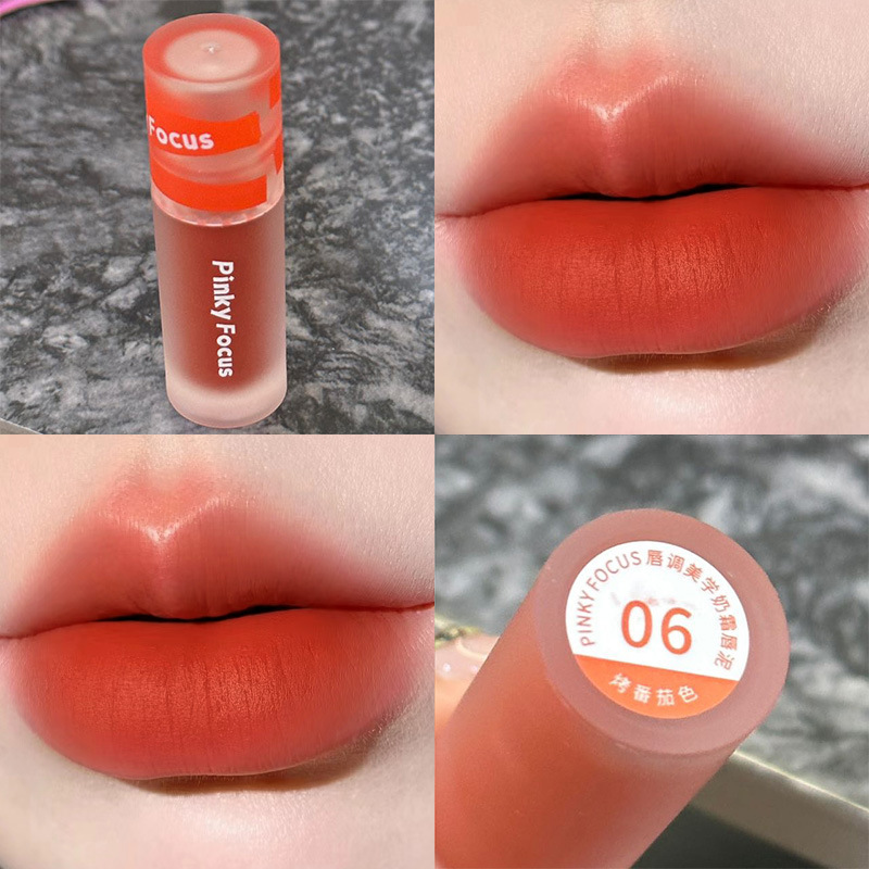 PinkyFocus粉雾哑光奶霜唇泥26色唇釉丝绒显色持久口红跨境唇彩女|undefined