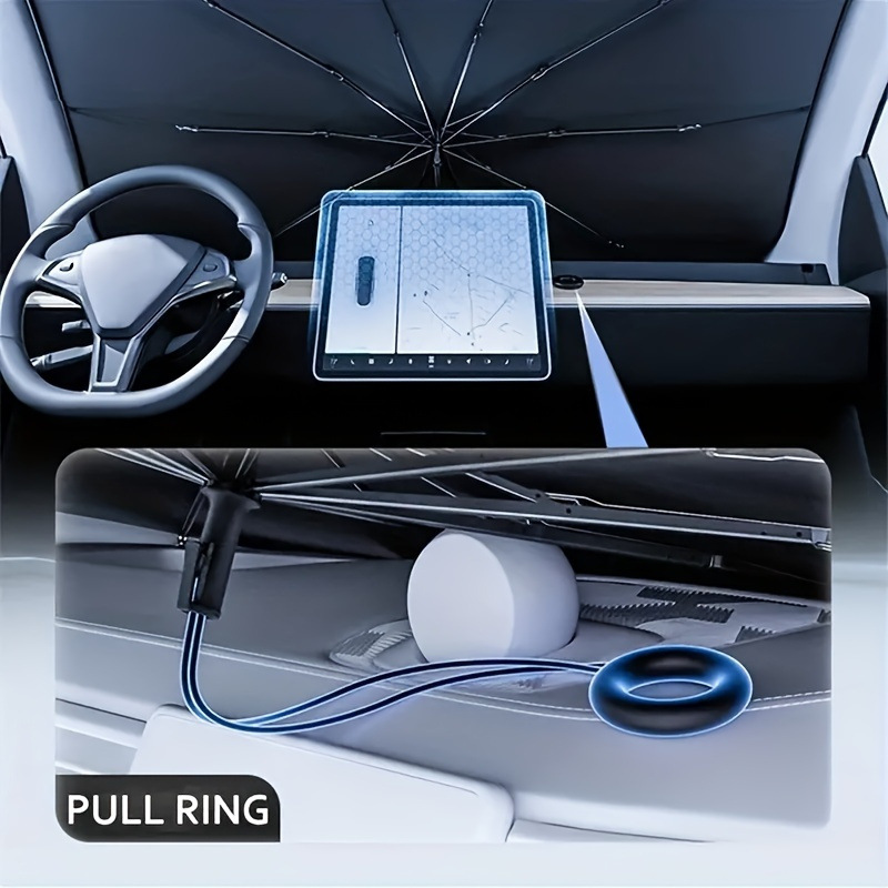 Summer Car Sunshade Pull-Tab Convenient Car-Mounted Front Sunshade Sun Protection and Heat Insulation Car Sunshade Curtain Wholesale
