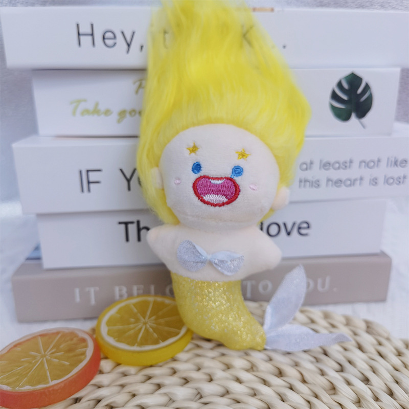 醜くて面白い髪の長い人魚姫クリエイティブぬいぐるみペンダントぬいぐるみキーホルダーバッグペンダント|undefined