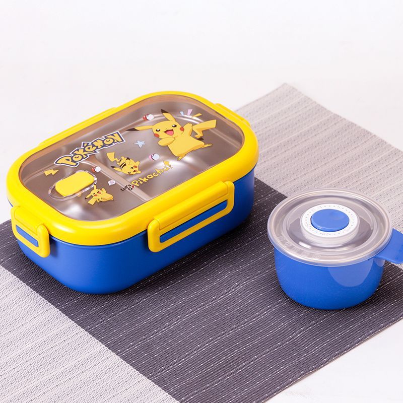 Caja de almuerzo de dibujos animados con tazón de sopa 304 compartimiento de acero inoxidable caja de almuerzo grado alimenticio empleado de oficina estudiante caja de almuerzo portátil