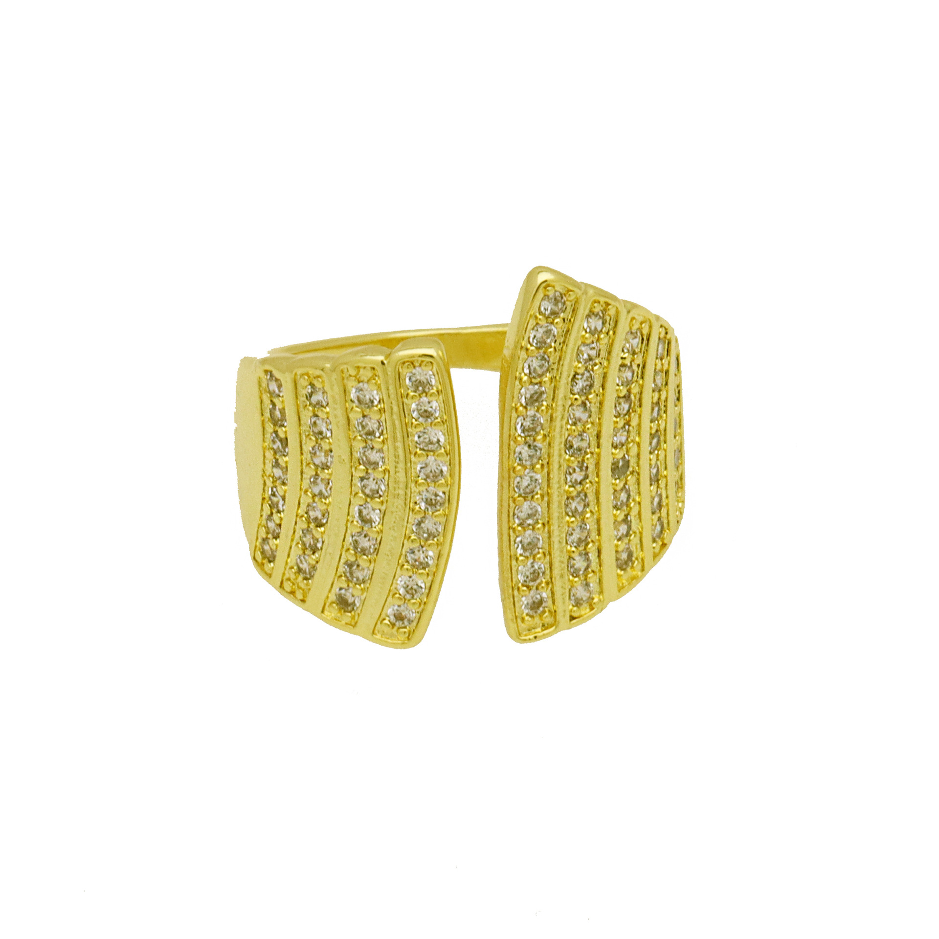 Joyería Al Por Mayor Exagerado Geométrico Cobre Circón Metal Mixto Embutido Anillos Abiertos display picture 5