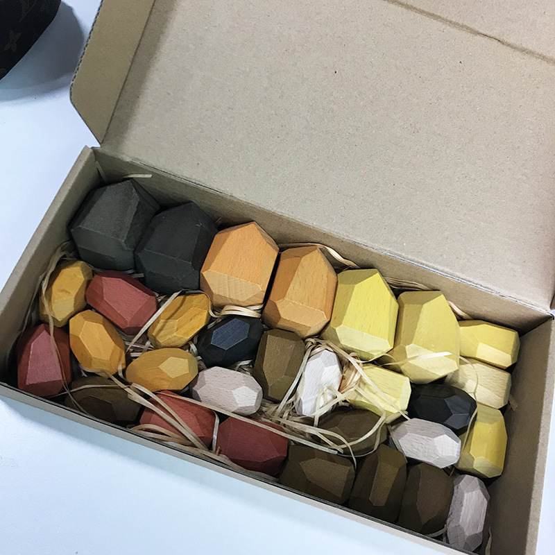 Weiweihu Juego de piedra apilada de color de madera Venta caliente transfronteriza de bloques de construcción de Jenga Juguetes educativos de entrenamiento de integración sensorial para niños