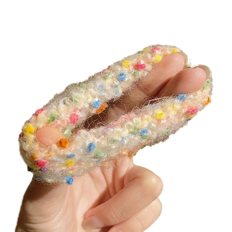 Gruesa banda de pelo de felpa elástica alta Otoño e Invierno banda de goma de felpa lazo de pelo femenino no duele cuerda de pelo de los niños duraderos