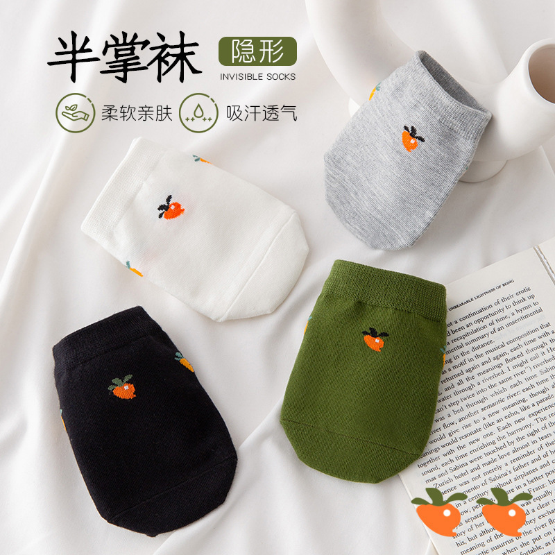 Half socks women's summer thin cotton socks non-slip forefoot high heels half Palm socks invisible socks half foot slippers socks