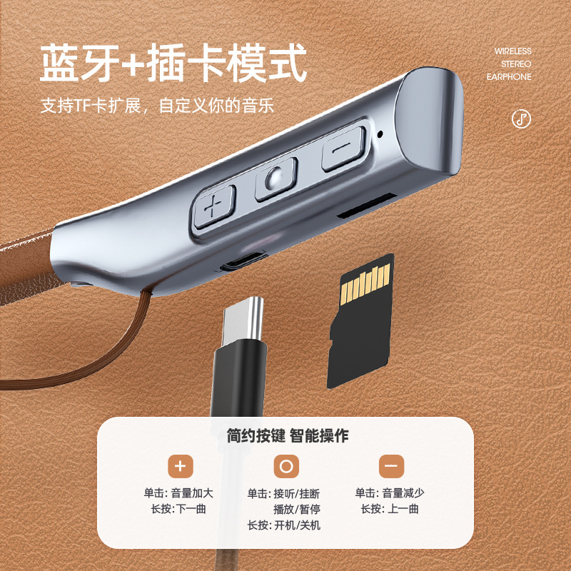 De alto aspecto Halter de cuero en la oreja de metal inalámbrico auricular Bluetooth super rápido flash de carga larga resistencia juego comer pollo