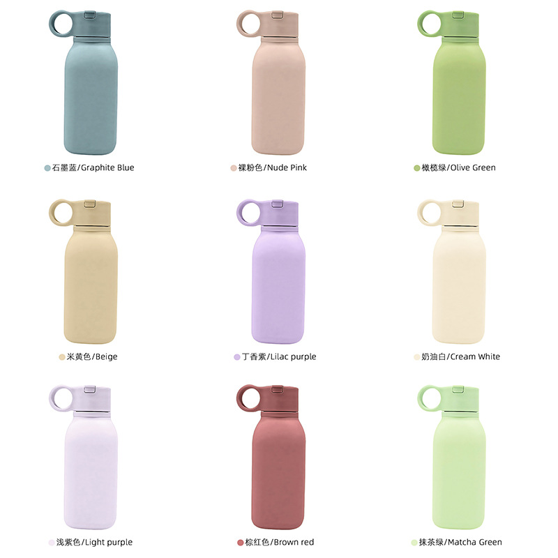 Taza de agua transfronteriza portátil de silicona americana, botella de agua deportiva resistente a altas temperaturas de grado alimenticio, taza de agua esmerilada para automóvil a prueba de caídas al aire libre