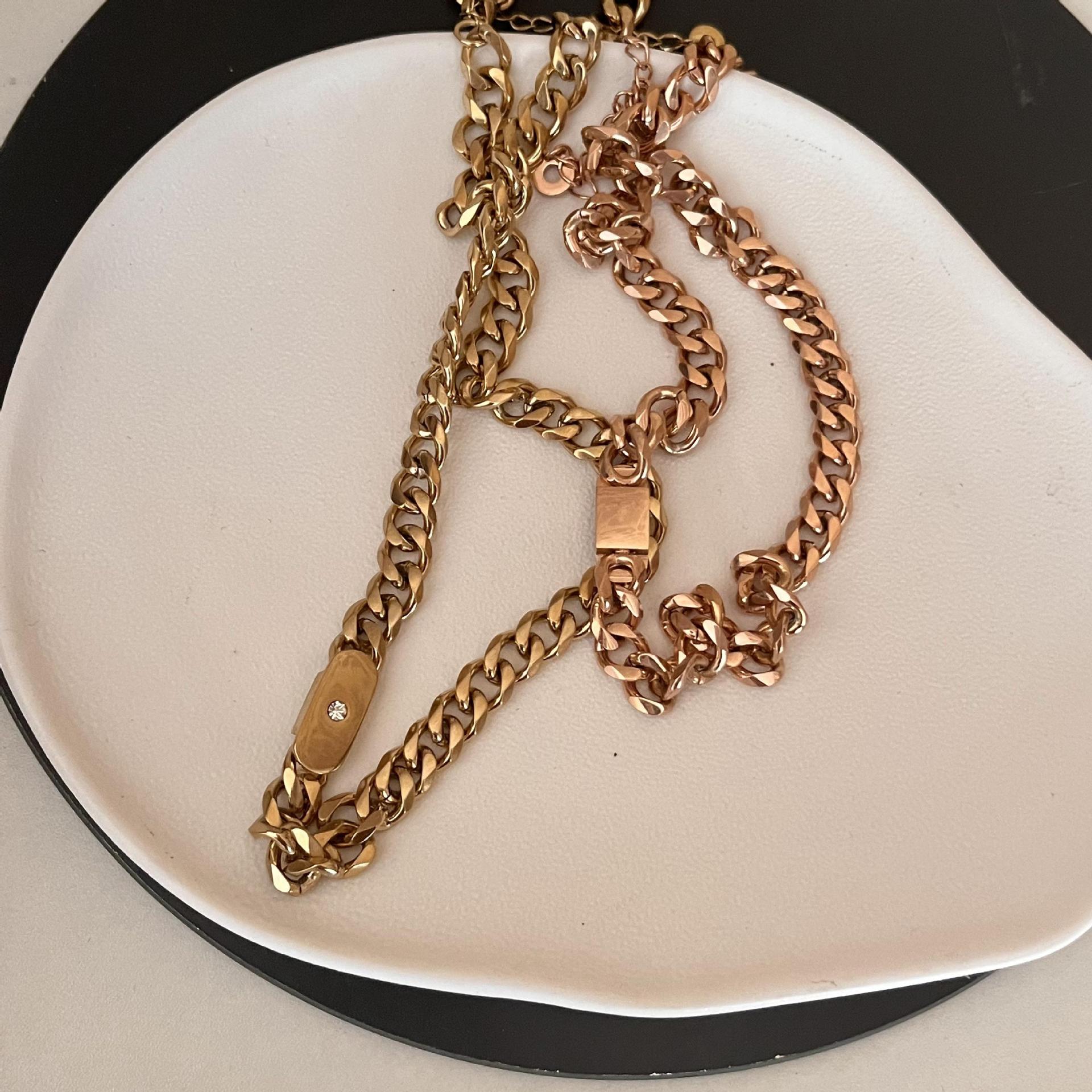 Hip Hop Style Stainless Steel Thick Chain Necklace