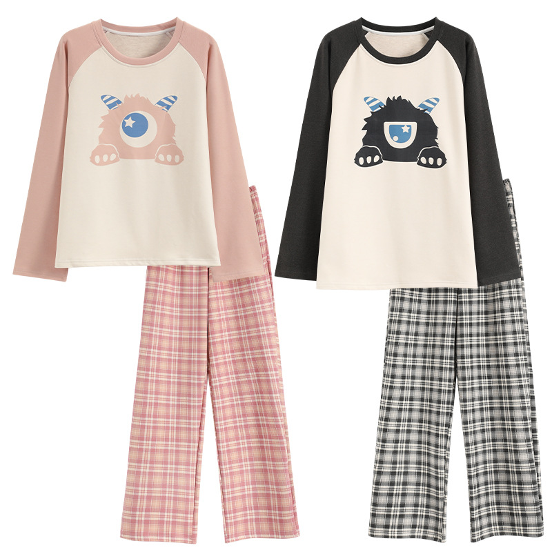 Nueva pareja de terciopelo pijamas hombres y mujeres primavera y otoño manga larga traje cálido invierno de alta gama ropa para el hogar se puede usar fuera