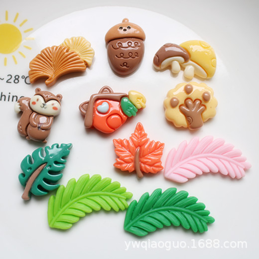 Forest Wind Simulation Wheat Ear Green Leaf Mushroom DIY Cream Glue Accessories Material Resin Leaf Storage Box Patch Forest Wind Simulation Wheat Ear Green Leaf Mushroom DIY Cream Glue Accessories Material Resin Leaf Storage Box Patch