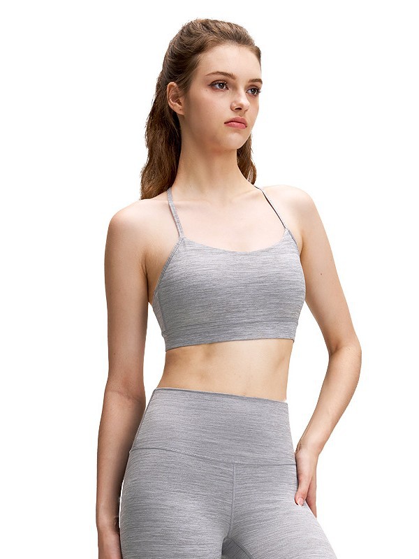 La sensación de desnudez en forma de Y ropa interior deportiva para mujeres Lulu cinturón de pecho chaleco bra delgado cinturón de hombro secado rápido hermoso sostén de fitness de espalda