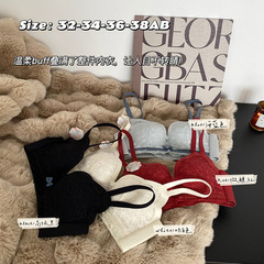 秋冬少女法式甜美蕾絲內衣無鋼圈聚攏厚小胸養護承托學生性感文胸