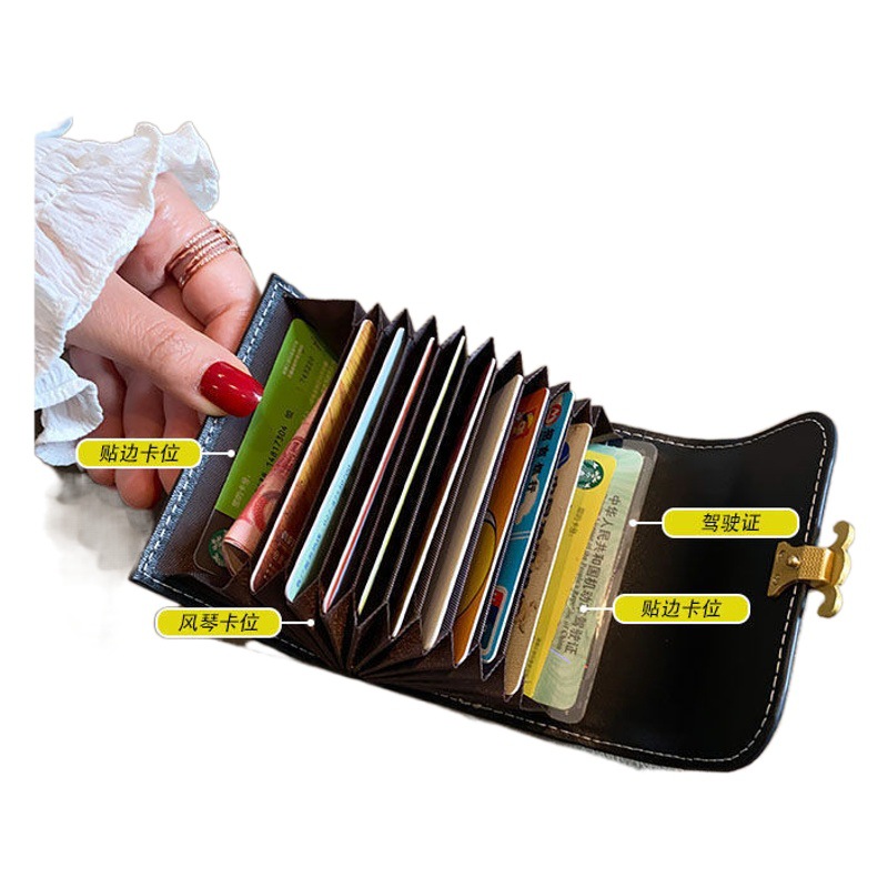 De gama alta costoso estilo práctico titular de la tarjeta monedero de La Moneda portátil Tarjeta de Identificación tarjeta de almacenamiento caja de la tarjeta integrada bolsa de cuero caso