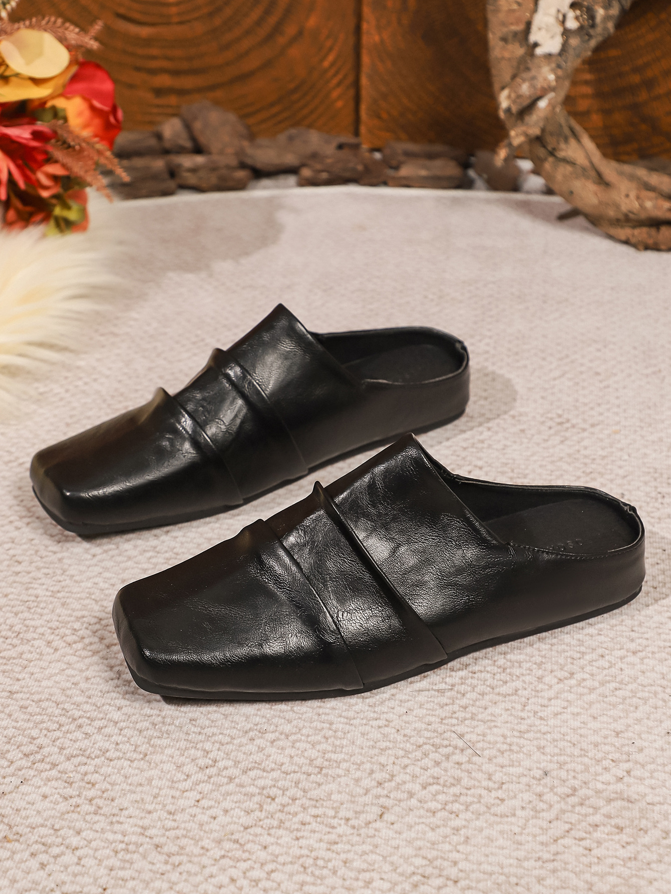 Scarpe slip-on da donna con plateau e punta quadrata, taglie forti, modello chiuso, nuovo stile autunnale_voghion.com