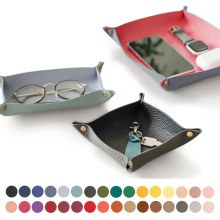 跨境皮革收纳盘北欧ins风桌面玄关钥匙化妆品首饰皮革整理收纳盘