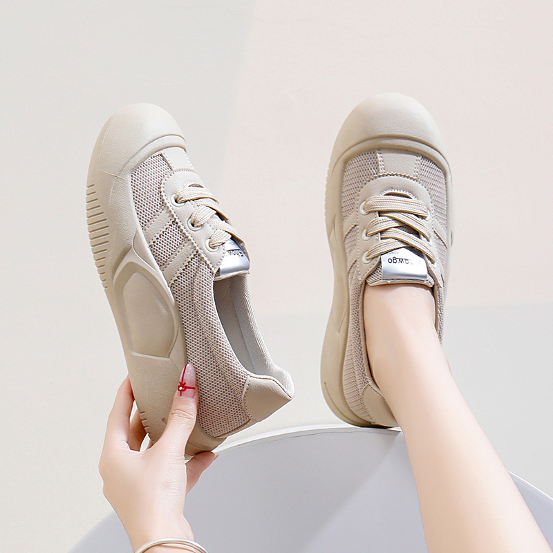 2024 verano nueva versión coreana ins blanco transpirable para mujeres, zapatos de tabla casuales de caña baja, zapatos de bizcocho de suela gruesa_voghion.com