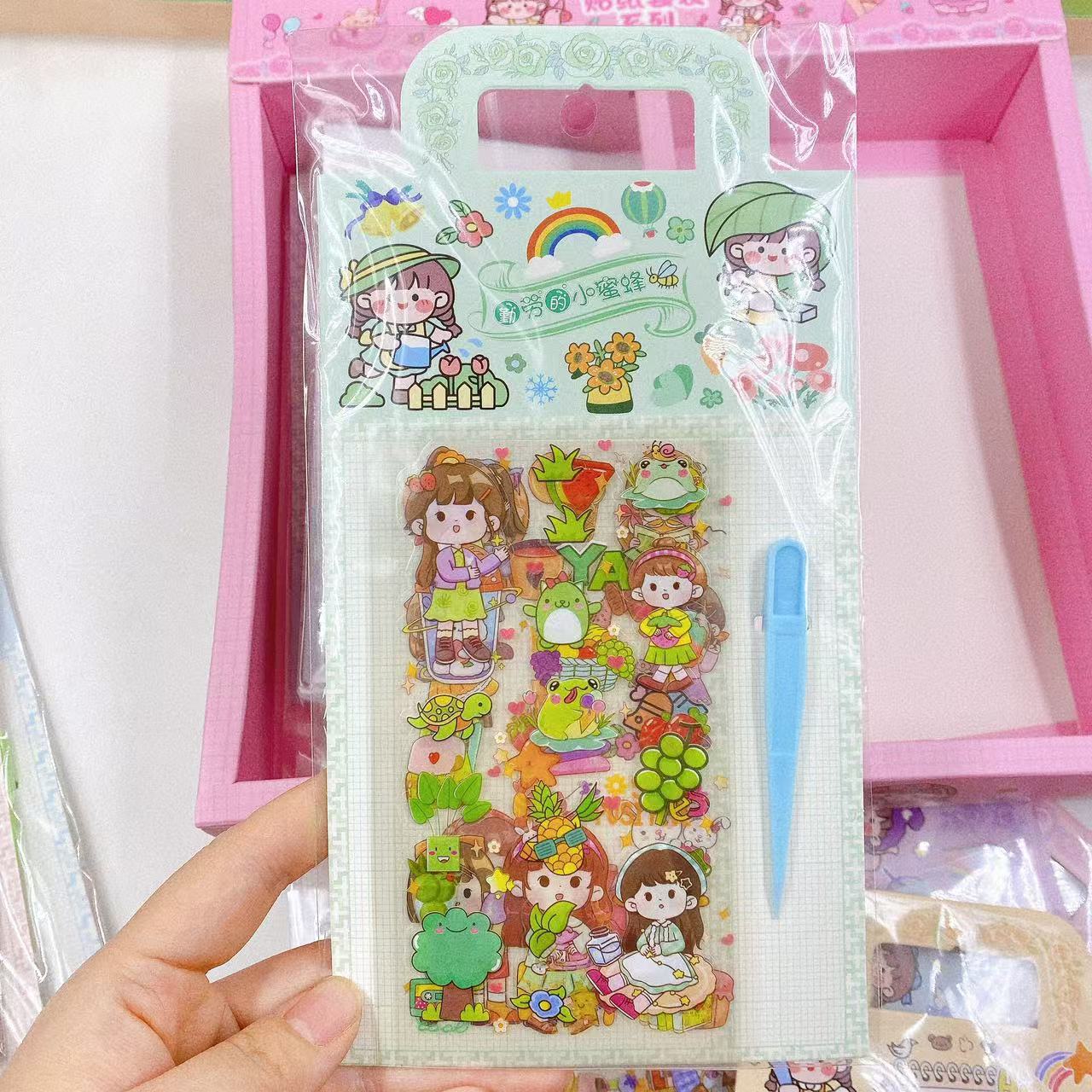 Conjunto de pegatinas para niñas pinzas pegatinas de contabilidad DIY decoración adorable pegatinas pegatinas creativas lotes de material de contabilidad