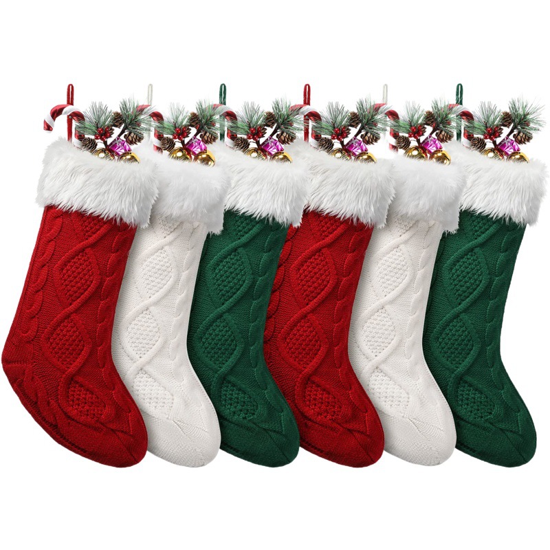 Amazon Navidad lana de punto de peluche de Navidad calcetines de Navidad Regalo De vacaciones Calcetines niños Regalo De vacaciones bolsa de decoración