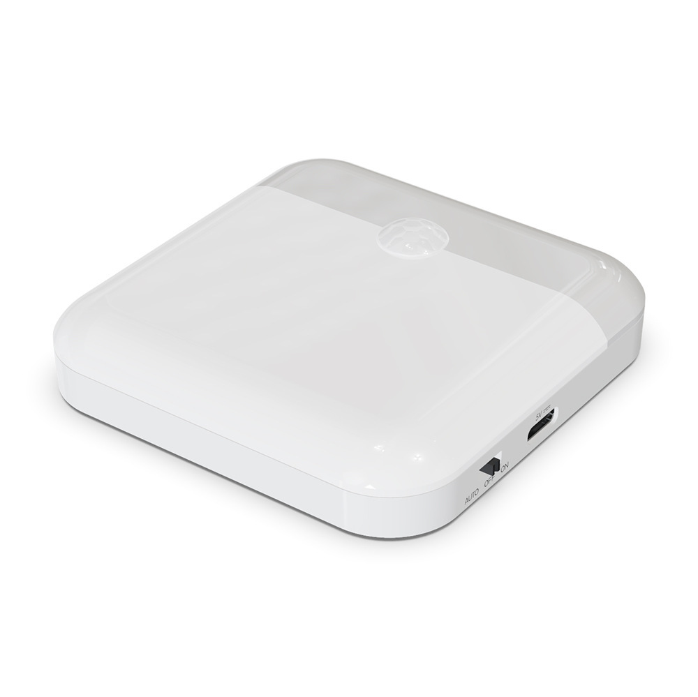 Sensor de cuerpo infrarrojo luz TYPE-C de ahorro de energía dormitorio noche sueño portátil cuadrado noche luz atmósfera luz regalo