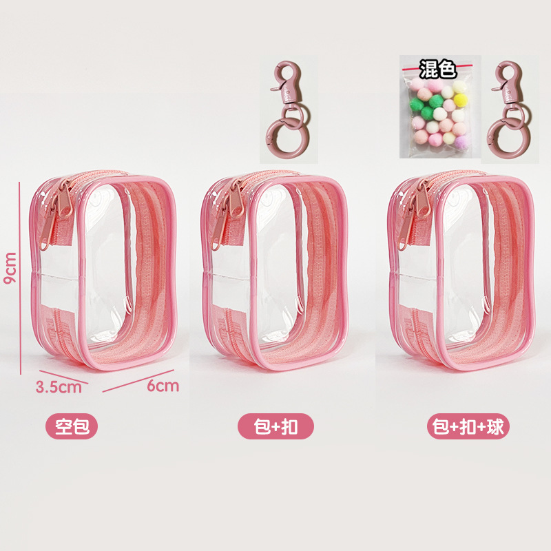 Double zipper square bag - peach pink (zipper closure)