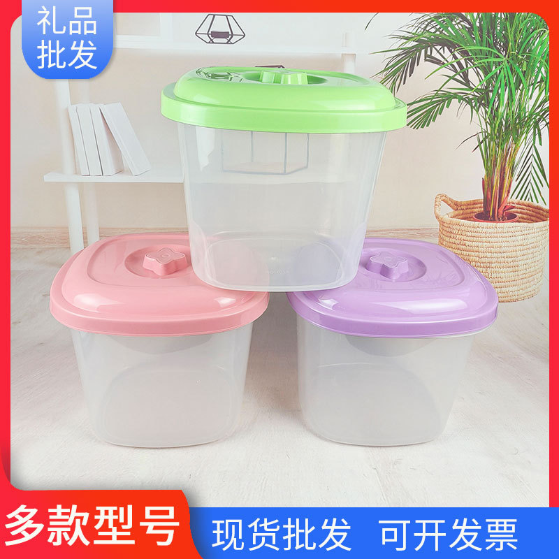 Household plastic rice bucket with lid transparent rice bucket with…