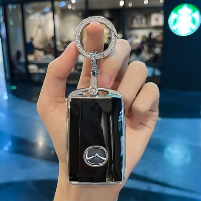 Car key bag, Angkesela Car Key Cover - type-c-three-button-black-key-cover-diamond-ring
