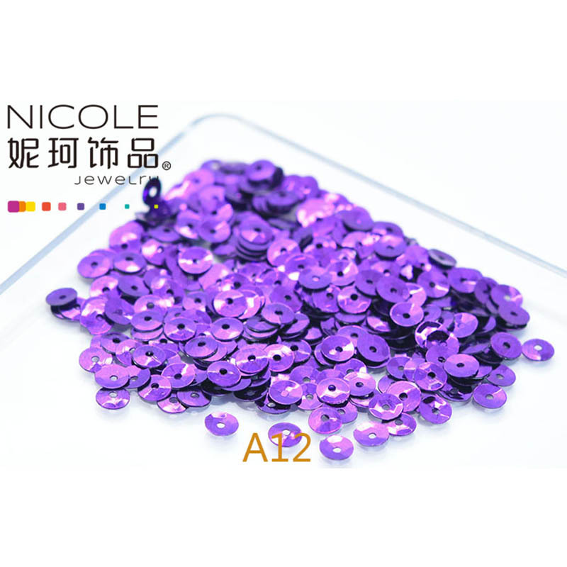 Austria importó lentejuelas 4mm cóncavo bordado francés Glitter Ropa Accesorios 10g Pack
