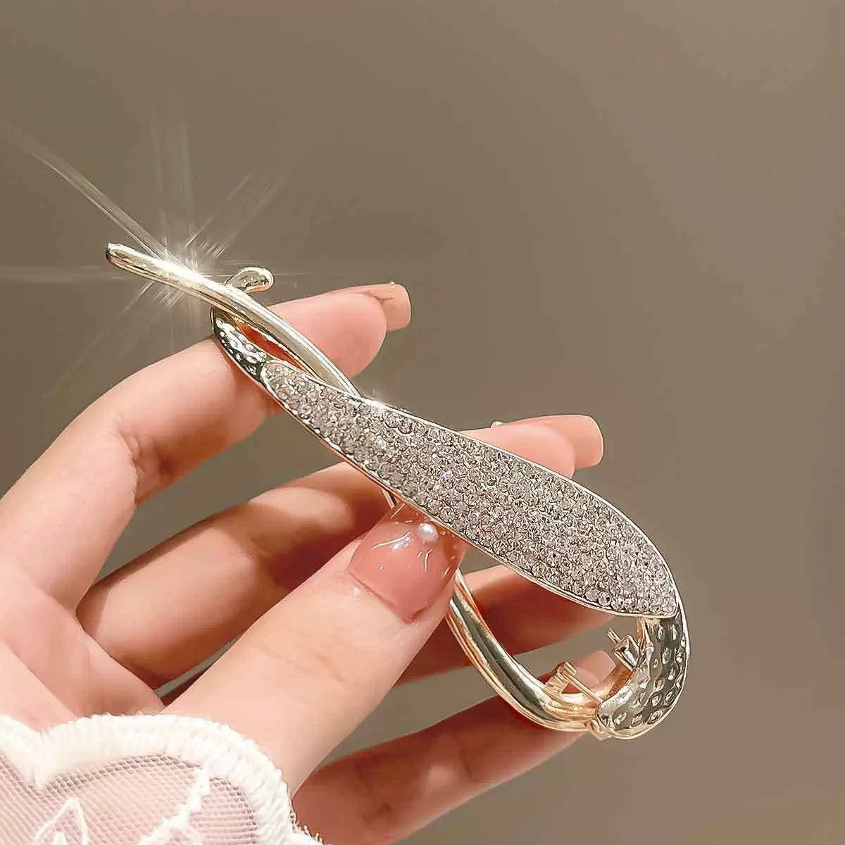 时尚发夹金属风一字夹大号青蛙扣扭扭夹盘发神器八字形女发夹定制