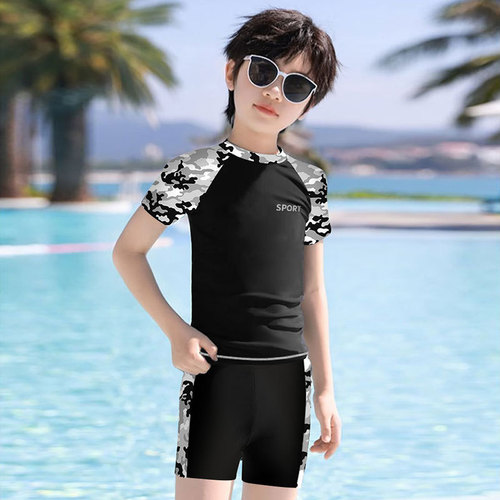 Children's swimsuit boy split boy swimsuit middle and large teenager summer  new five-point swimming trunks suit