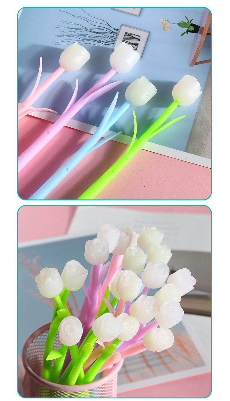 Color Changing  Rose Soft Glue Gel Pen Flower Pen Gift Student Stationery display picture 1