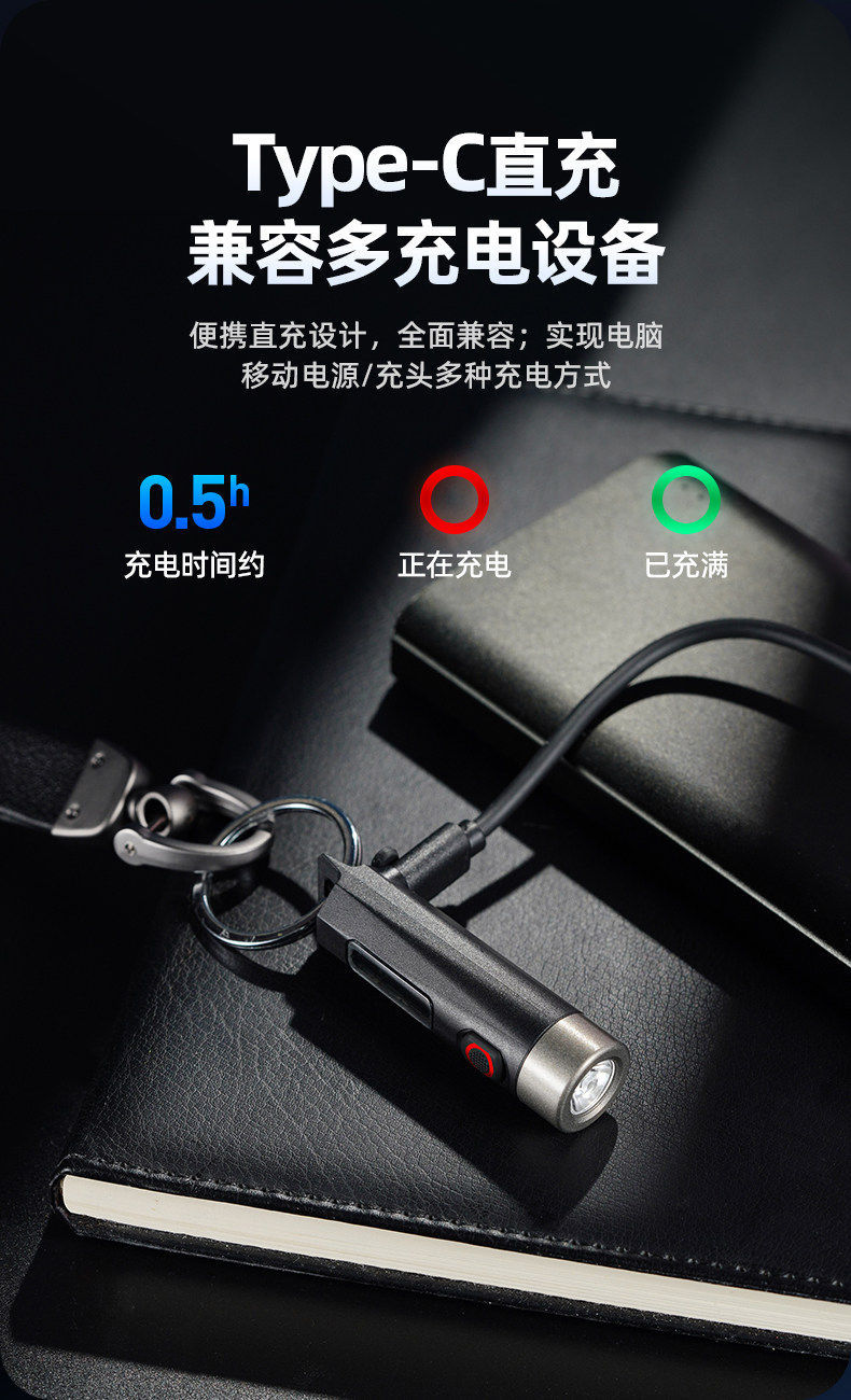 Philips mini flashlight, super bright, self-defense, outdoor emergency, rechargeable, compact, portable, multifunctional SF1121