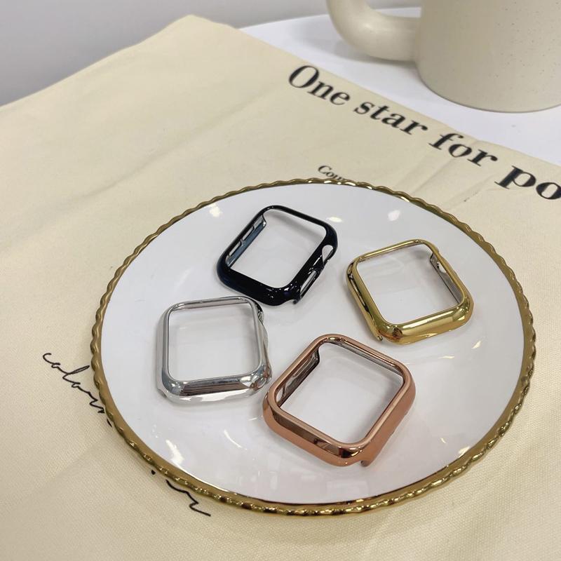 Iwatch11 Generation 10987Se Electroplated Anti-Fall Protective Case Half-Pack Hard Shell Suitable for Apple Watch Protective Case Pc