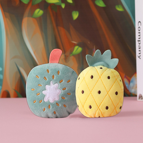 Cross-border Amazon new pet products, cat toys, ring paper, various interactive imitation fruit dog plush toys